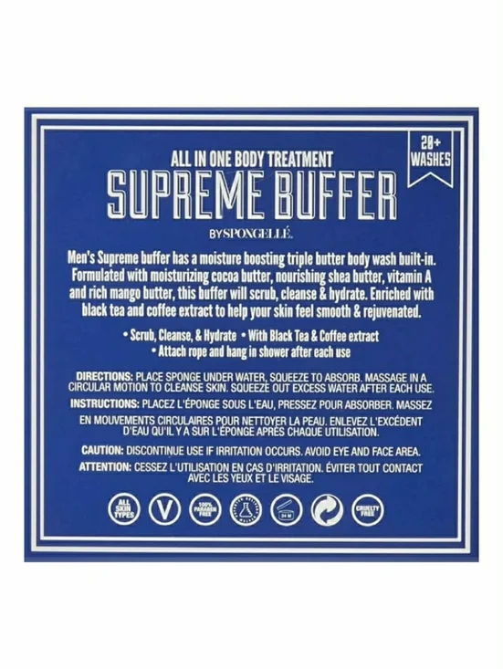 Spongelle Men's Cedar Absolute Supreme Triple Butter Buffer Sponge 99.2g *BNIB - Picture 6 of 9